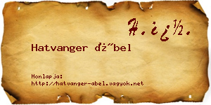 Hatvanger Ábel névjegykártya