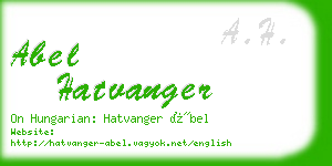 abel hatvanger business card